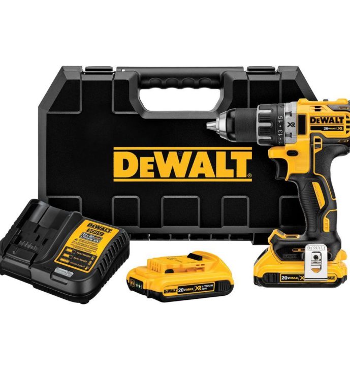Dewalt DCD791D2 20V MAX XR Li-Ion 0.5″ 2.0Ah Brushless Compact Drill/Driver Kit